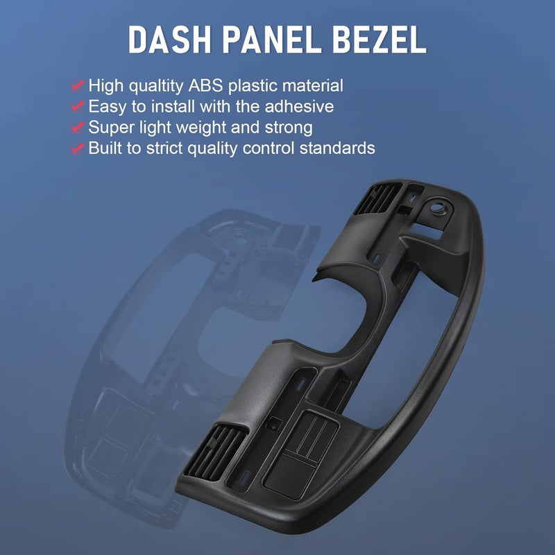 JDMSPEED Instrument Dash Cluster Bezel Dash Panel Replacement Compatible with 1992-1993 Bronco Ford F-250 F-350 with Gasoline Cluster Dash Bezel F2TZ-15044D70-A - Image 3